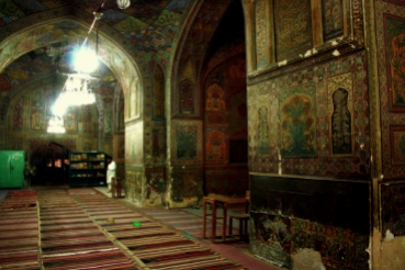 Tilework and frescoes in Wazir Khan Mosque