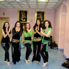 At the Karnak School of Oriental Dance right before the 2013 end-of-year show!