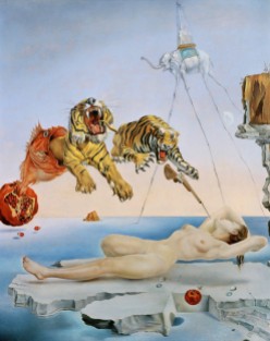 "Dream caused by the Flight of a Bee..." by Salvador Dali at Museo Thyssen-Bornemisza